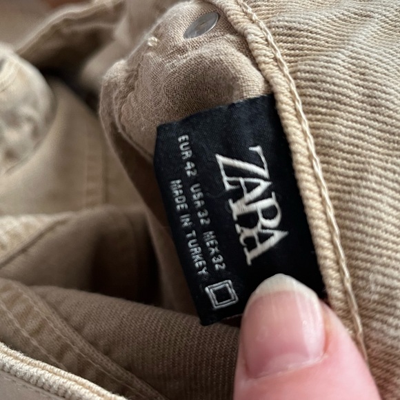 NWT Zara Straight Fit Tan Denim - 32 - Picture 3 of 6